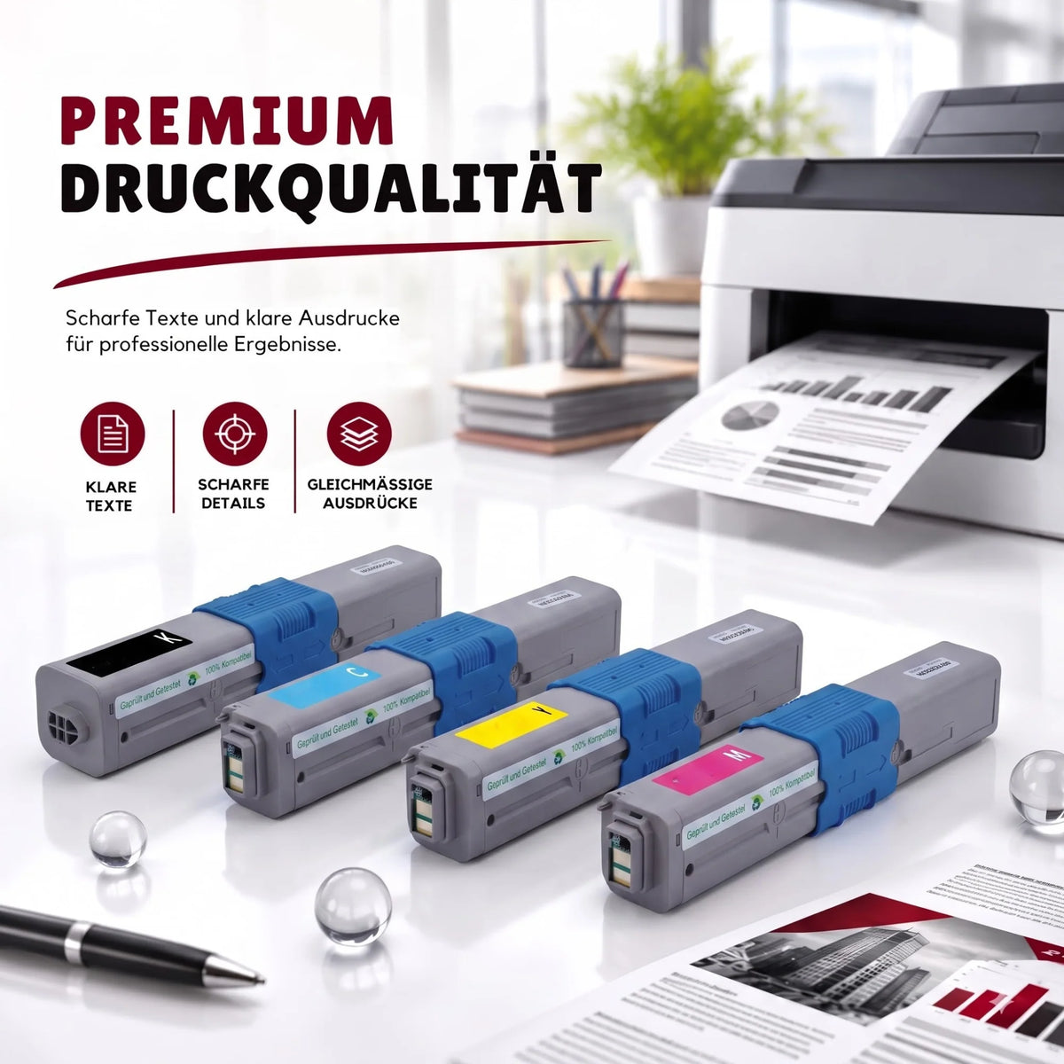 Kompatibel Druckertoner für OKI - C532 | 1x BCYM