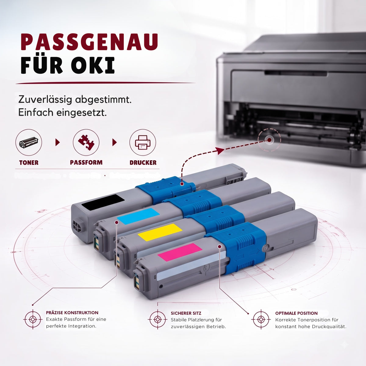 Kompatibel Druckertoner für OKI - C532 BK | 1x Schwarz