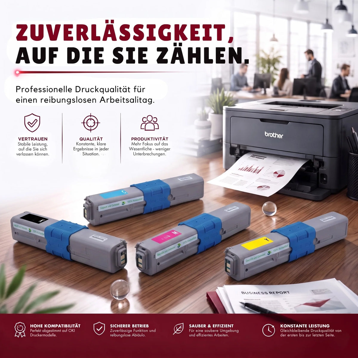 Kompatibel Druckertoner für OKI - C532 | 1x BCYM